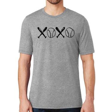 Imagem de Camiseta Xoxo Baseball - Foca na Moda, Cinza, GG