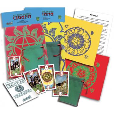 Imagem de Kit Taro Cigano Com Baralho, Bolsa E Toalha Cigana