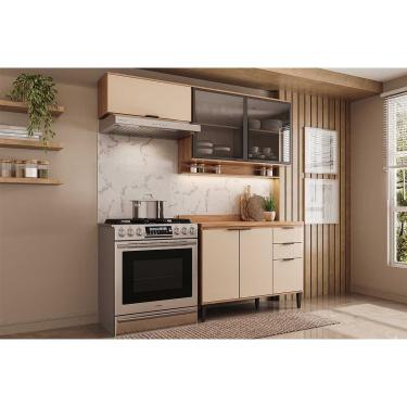 Imagem de Cozinha Modulada Carraro Alpha Alpha 3 Peças (2Aéreos+1Balcão) C3P31 Freijo/Off White-Carraro