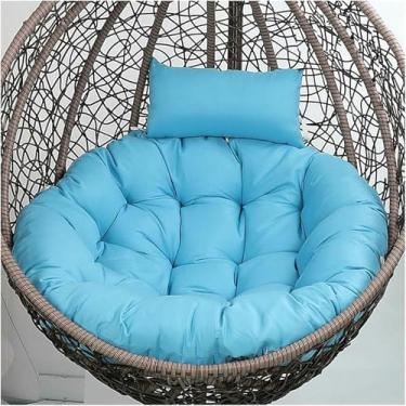 Imagem de Almofadas para cadeira suspensa de jardim em formato de ovo, almofada redonda macia e confortável para cadeira de balanço com encosto de cabeça.