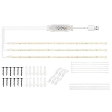 Imagem de Fitas de Luz para Crescimento Plantas Internas com LEDs Vermelhos e Azuis Lâmpada 4 Níveis Ajustáveis Brilho Cronometragem Ciclo 24 Horas Hidroponia S