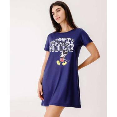 Imagem de Camisola Estampa Mickey Manga Curta Disney-70055, Azul, PP