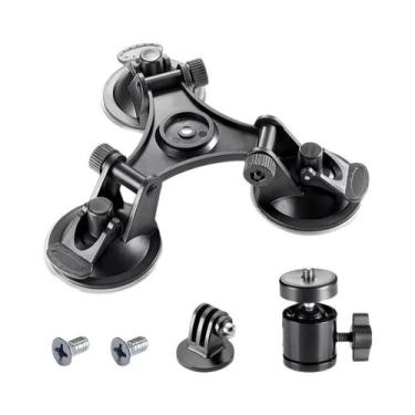 Imagem de Suporte De Vidro Com Ventosa Triangular Universal Para Câmeras De Ação