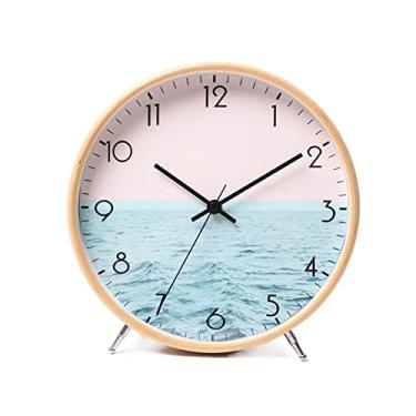 Imagem de pcagfaajmh Relógio de manto simples ornamento relógio de mesa relógio de mesa relógio sala de estar quarto decoração grande mudo relógio de mesa relógio de mesa relógio vintage cornija (cor: 03