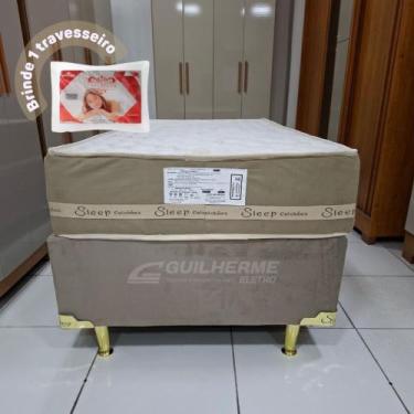 Imagem de Cama Para Solteiro Molas ensacadas Conjunto box 188x88 Base + Colchão 
