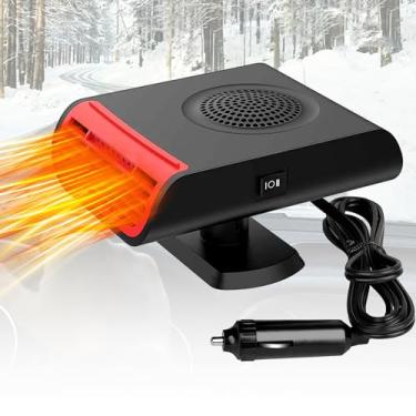 Imagem de Milukon Aquecedor de carro portátil 2 em 1 aquecedor de resfriamento e aquecimento do veículo refrigerador de ar eletrônico 12V aquecedor de automóvel portátil em isqueiro