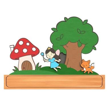 Imagem de Midrean Gancho de madeira para toalha de cogumelo, 35 cm, decorativo, fofo, berçário, ganchos de parede para pendurar cabide de crianças resistentes, suporte de parede