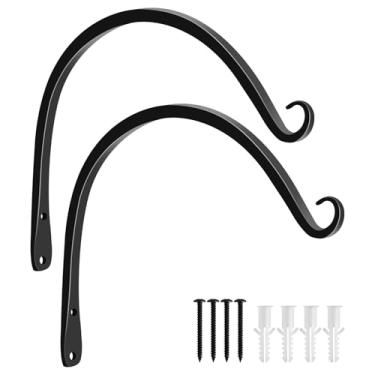 Imagem de Gtongoko Pacote com 2 cabides de plantas de 25,4 cm para ambientes externos, ganchos para parede interna, ganchos externos para pendurar comedouros de pássaros, suporte de plantas, lanternas, chinme