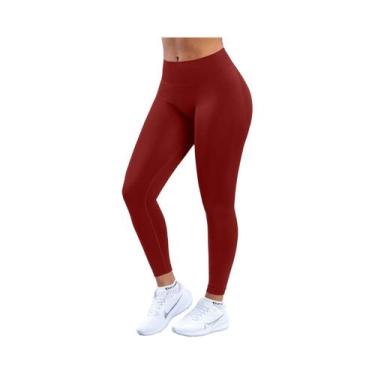 Imagem de Calças De Yoga Femininas De Cintura Baixa Com Efeito Levanta Bumbum E 