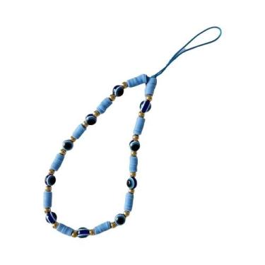 Imagem de 3pcs pérola rosto sorridente pingente de telefone mau olhado - NONE, A