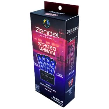 Imagem de Farol Led Strobo Automotivo Sinalização Profissional+Central Controle Giroflex Viatura Polícia Segurança Ambulância Guincho 7 Efeitos - Zendel (4, Azul)