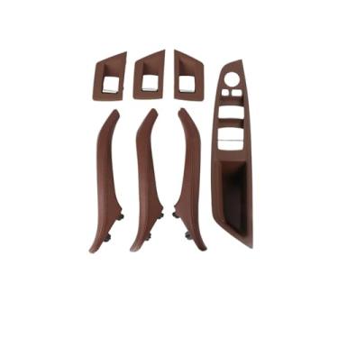 Imagem de Painel Regulador De Janela Da Porta Interior Guarnição Couro Puxar Alça Capa Interna Braço Compatível Com Bmw Série 5 F10 F11lhd Rhd(RHD Red)