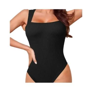 Imagem de Body Sem Costura Feminino Sem Mangas Em Malha De Alta Elasticidade Par