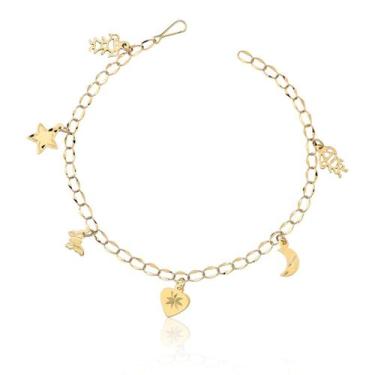 Imagem de Tornozeleira 25cm + Extensor Com Pingente Estrela Ouro 10k - MAEHLER A