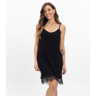 Imagem de Camisola Feminina Infinita Cor Preto, GG, Preto