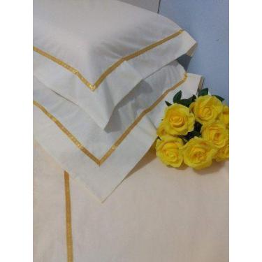 Imagem de Jogo Lençol Queen Fronha Com Abas 4 Peças Percal 180 Fios - INGRID BOR