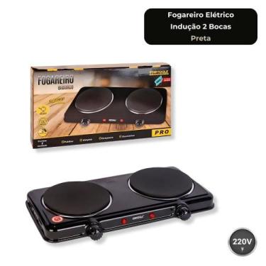 Imagem de Fogareiro Elétrico Indução 2 Bocas 220V 2000W Dupla Placa Base Antider