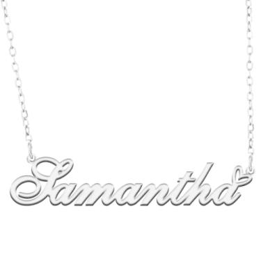 Imagem de A168A Colar de nome personalizado personalizado personalizado colar de nome banhado para mãe filha amizade feminino dia dos namorados aniversário de Natal ano novo, Metal, Sem pedras preciosas