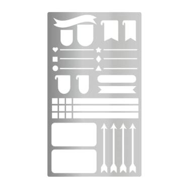 Imagem de CarpNettore Estêncil Metálico para Cadernos, Agendas, Blocos de Notas, Marcadores de Livros, Etc, Style C