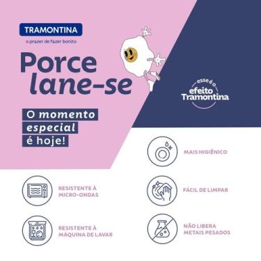 Imagem de Kit Prato Sobremesa Grooby Porcelana 19cm 2 Pçs Tramontina