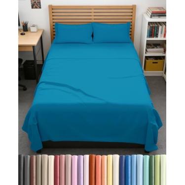 Imagem de Jogo de lençol casal GG – 4 peças extra longo estendido casal GG – Macio, respirável e refrescante – Cabe em colchões de 20,3 a 40,6 cm com bolsos profundos – 137,2 cm x 203,2 cm – Fácil ajuste