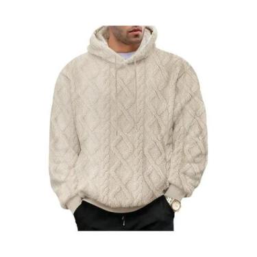 Imagem de Suéter Masculino De Inverno Com Capuz Em Veludo Jacquard Dupla Face, E