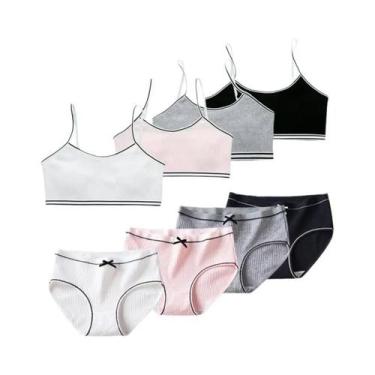Imagem de Conjunto De Sutiãs E Calcinhas De Algodão Para Meninas, Sem Fio, Para 