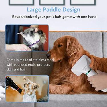 Imagem de Portátil 2-em-1 cão secador de cabelo casa cão grooming pente escova d