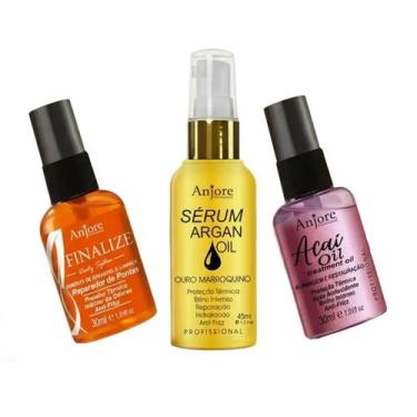 Imagem de Kit Óleos Poderosos Trilogia Anjore Terapia Capilar 3 Passos Nutrição 