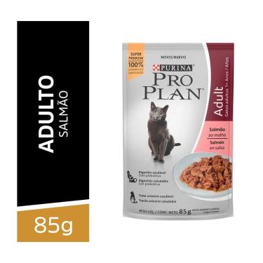 Imagem de Ração Úmida Pro Plan Gatos Adultos Salmão ao molho 85g