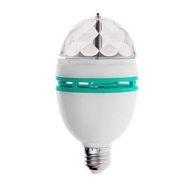 Imagem de Lâmpada Led Giratória Rgb Para Bar E Festa Bivolt Luz Colorida Soquete Incluso