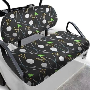 Imagem de Liuqpwys Capas de assento de carrinho de golfe modernas confortáveis acessórios de carro de taco de golfe leves presentes de golfe para a maioria dos carros de clube de 2 passageiros