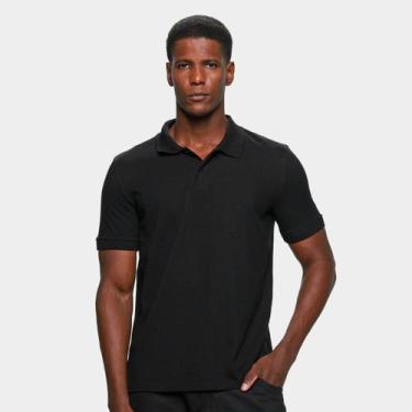 Imagem de Camisa Polo Hering Básica Masculina, Preto, P
