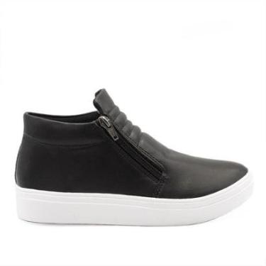 Imagem de Tênis Boot Feminino com Zíper Lateral Pathy Preto Preto 39-Feminino