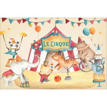 Imagem de Painel De Lona Circo Aquarela Le Cirque - Fabrika de Festa, 150x100cm