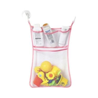 Imagem de Bolsa De Armazenamento Para Brinquedos De Banho Brancos Com Ventosas F