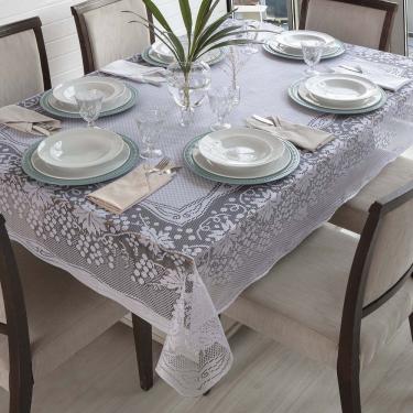 Imagem de Toalha De Mesa Uva Em Renda Retangular 2,17m X 1,60m 100% Poliéster - Uva