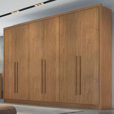 Imagem de Guarda-Roupa Casal Brest 6 Portas 8 Gavetas 100% Mdf Cumaru - Pnr Móveis