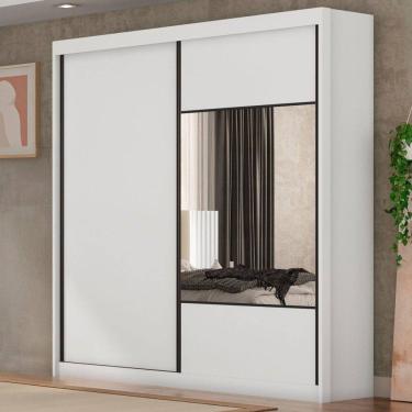 Imagem de Guarda-Roupa Casal Alpe Devero 2 Portas 6 Gavetas 100% Mdf com Espelho Neve - Pnr Móveis