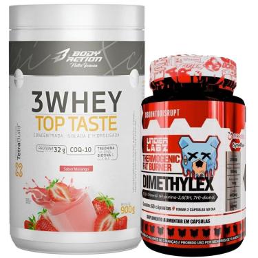 Imagem de Kit Termogênico Dimethylex + Whey Protein 3W Body Action-Unissex