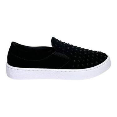 Imagem de Tênis Santinelli Slip On Hotfix Nobuck 1554-025 Preto-Feminino