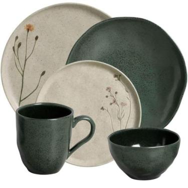 Imagem de Aparelho de Jantar 20 Peças Cerâmica Porto Brasil Mesa Posta Orgânico 