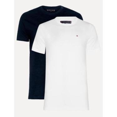 Imagem de Kit Camisetas Tommy Hilfiger Masculina Essential Branca/Marinho 2UN Tamanho:XL/GG-Masculino