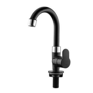 Imagem de Torneira Tivoli Bica Móvel Lavatório Preta/cromada - Herc