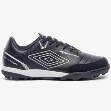 Imagem de Chuteira Society Umbro Neo Comfort Unissex Preto, Preto cinza branco, 