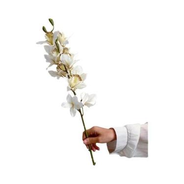 Imagem de Orquídea Cymbidium Artificial De 35 Polegadas Com Haste De Seda, Flore