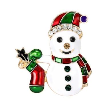 Imagem de Broches De Natal Unissex Femininos Com Strass De Boneco De Neve, Alfin