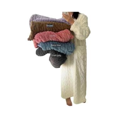 Imagem de Pijamas De Inverno Para Mulheres plus Size Em Flanela, Manga Longa, Li