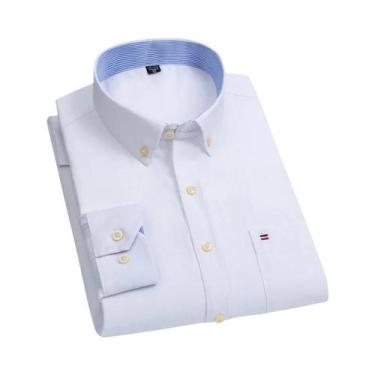 Imagem de Camisa Casual De Negócios Masculina De Manga Longa Em Algodão Oxford X
