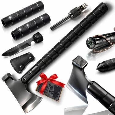 Imagem de Machado Machadinha Multiuso 7 em 1 Tatico Tomahawk Afiado - AXION X